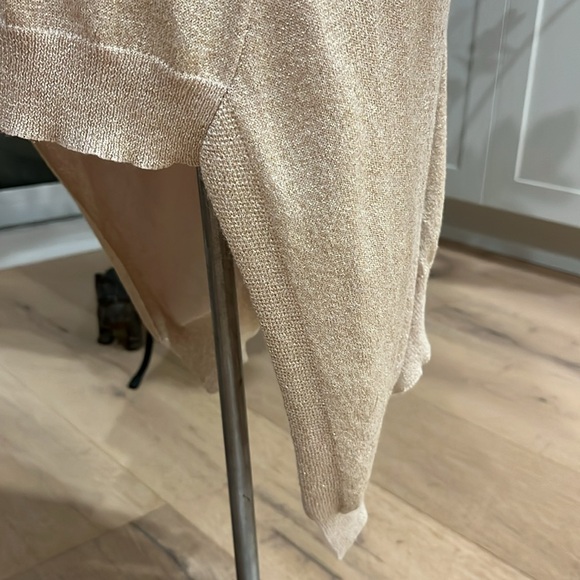 VGUC Diane von Furstenberg Tortuga gold silk cashmere asymmetrical cardigan - Picture 6 of 7